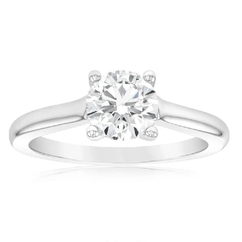 0.95 Carat Solitaire Diamond Ring in 18ct White Gold