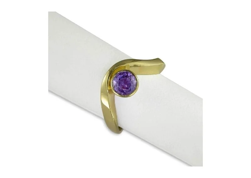 Purple Amethyst Ring, Yellow Gold