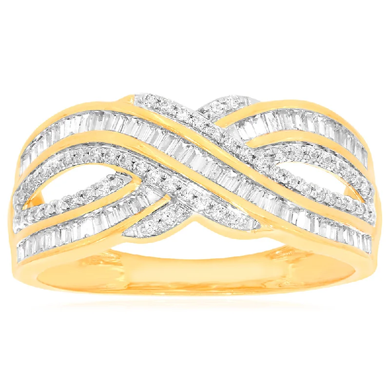 9ct Yellow Gold 1/2 Carat Diamond Ring