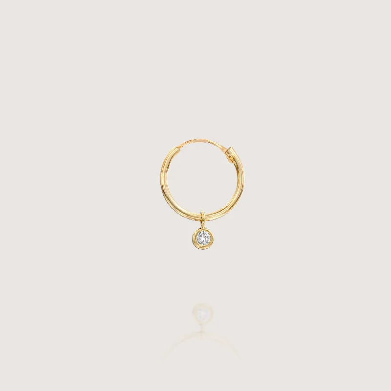 Alex Hoop Gold Earring with White Diamond