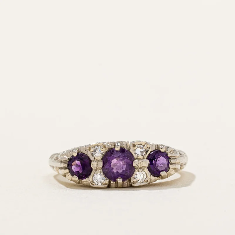 Amethyst & Diamond Cocktail Ring | 0.50ctw, 0.08ctw | SZ 5.25 |