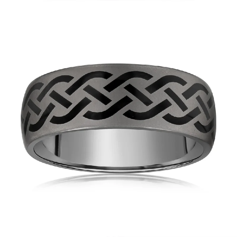 Ancient Pattern 8mm Tungsten Ring