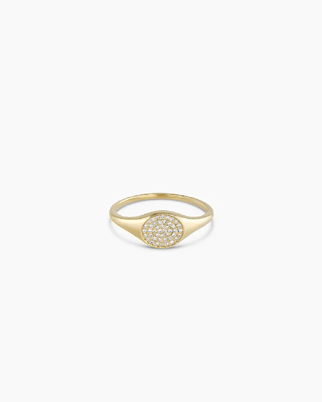 Diamond Pavé Signet Ring