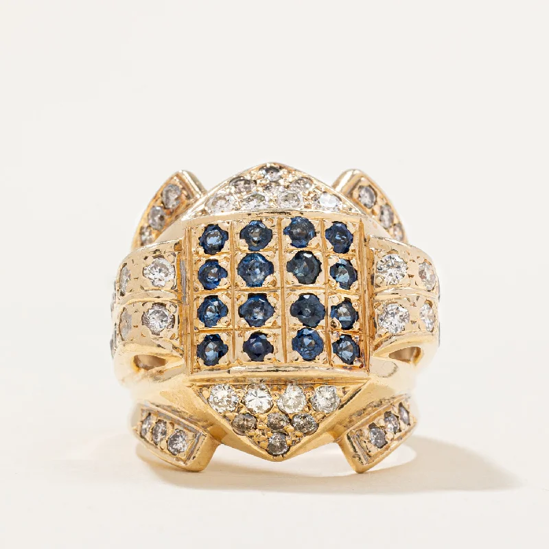 Diamond & Sapphire Cocktail Ring | 1.12ctw, 0.72ctw | SZ 6.5 |