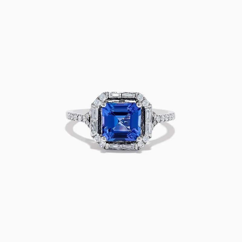 Nahla Siri 14K White Gold Tanzanite and Diamond Ring