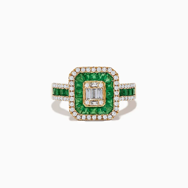 Brasillica 14K Yellow Gold Emerald and Diamond Ring