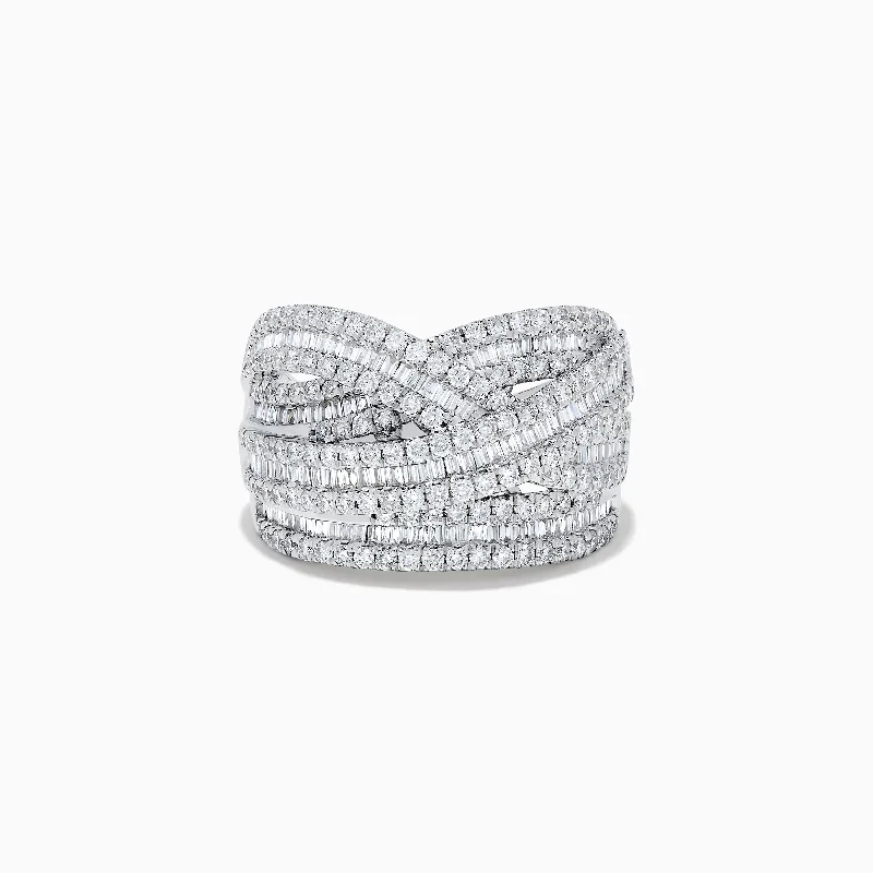 Classique 14K White Gold Diamond Crossover Ring