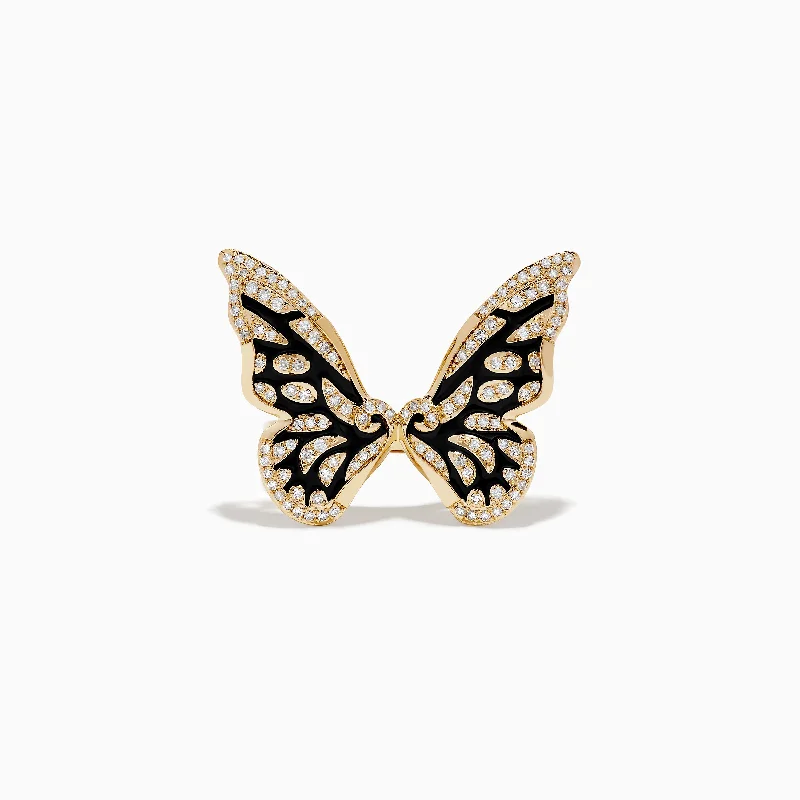 Safari 14K Yellow Gold Diamond Butterfly Ring