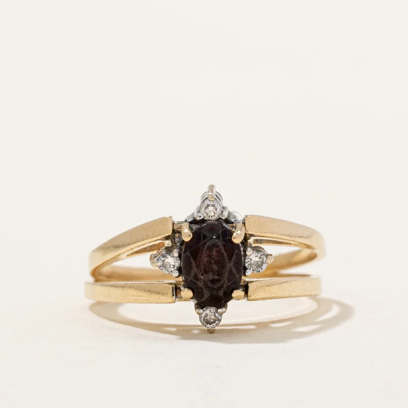 Garnet & Diamond Flippable Ring | 0.85ct, 0.38ctw | SZ 8.75 |