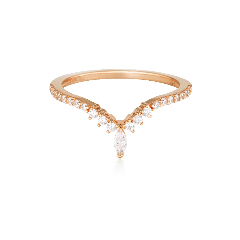 Georgini Rock Star Rose Gold Plated Sterling Silver Tiara Ring