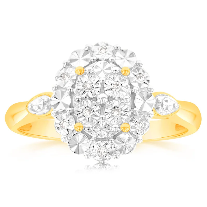 Luminesce Lab Grown Diamond Oval Ring in 9ct Yellow Gold