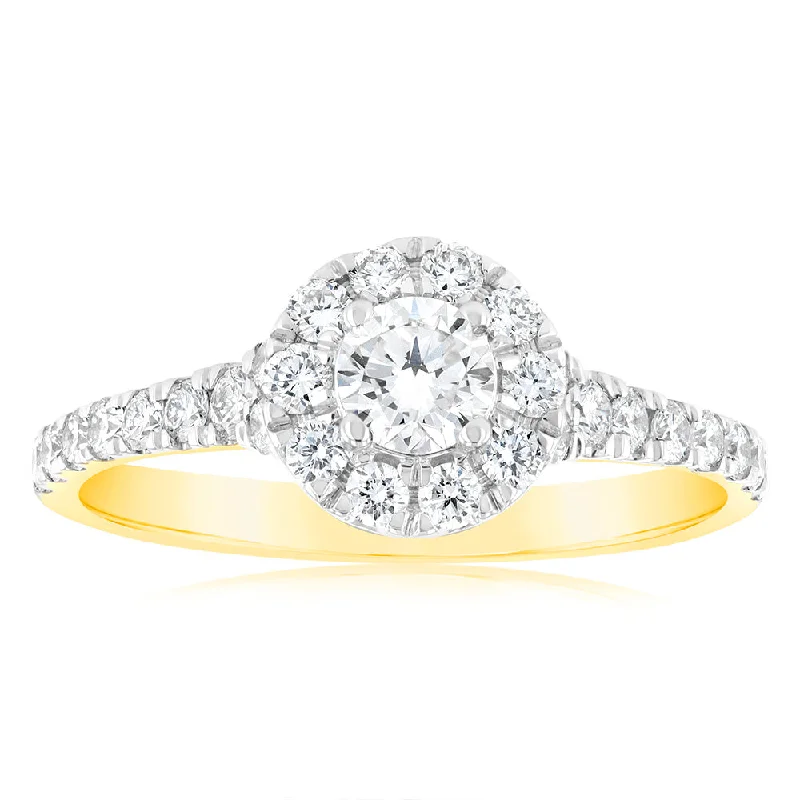 Luminesce Lab Grown Solitaire Fancy 0.75Ct Diamond Ring in 9ct Yellow Gold