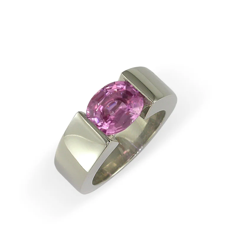 Platinum & Pink Sapphire Ring