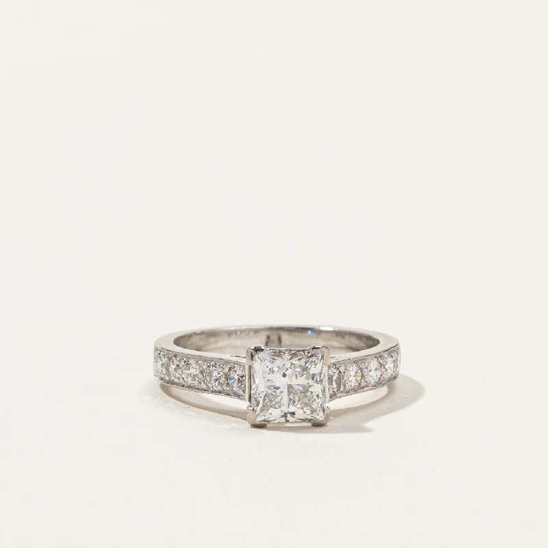 Princess Cut Diamond Engagement Ring | 1.05ct VVS1 G, 0.43ctw | SZ 5.25 |