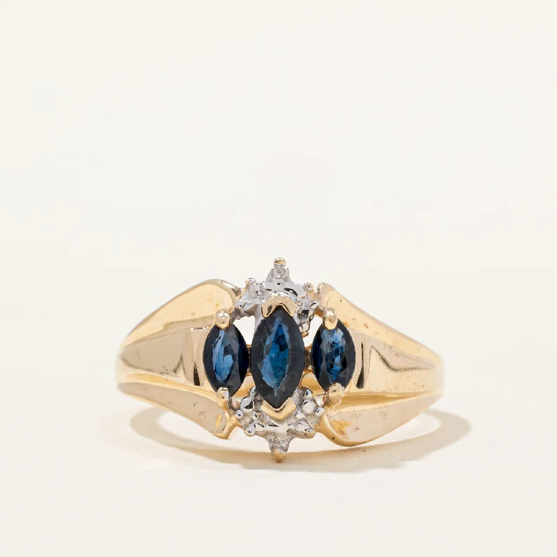 Sapphire & Diamond Cocktail Ring | 0.50ctw, 0.01ctw | SZ 7.5 |