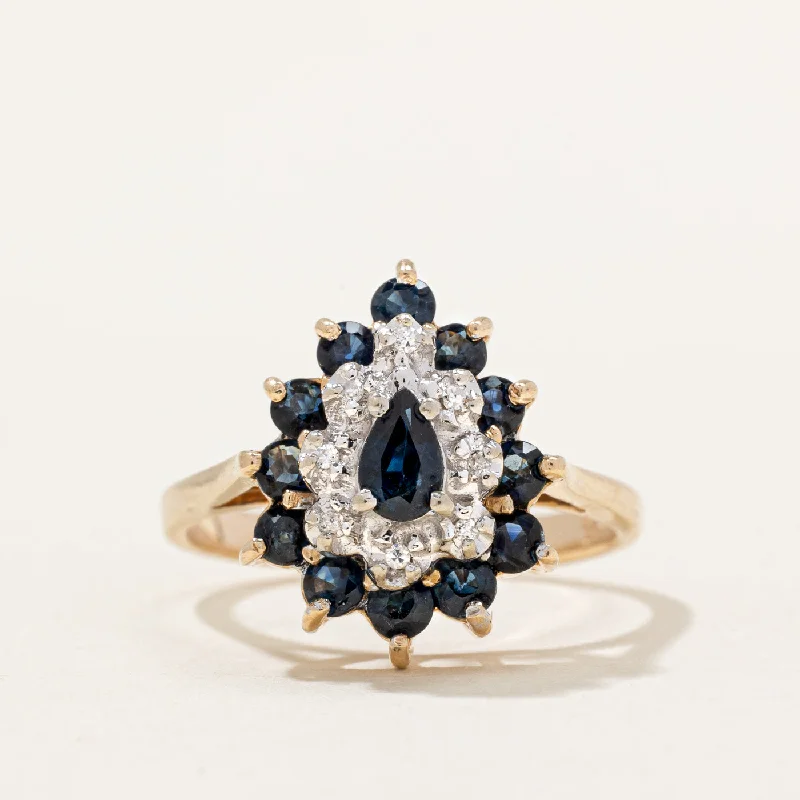 Sapphire & Diamond Pear Shaped Ring | 0.75ctw, 0.04ctw | SZ 6.25 |