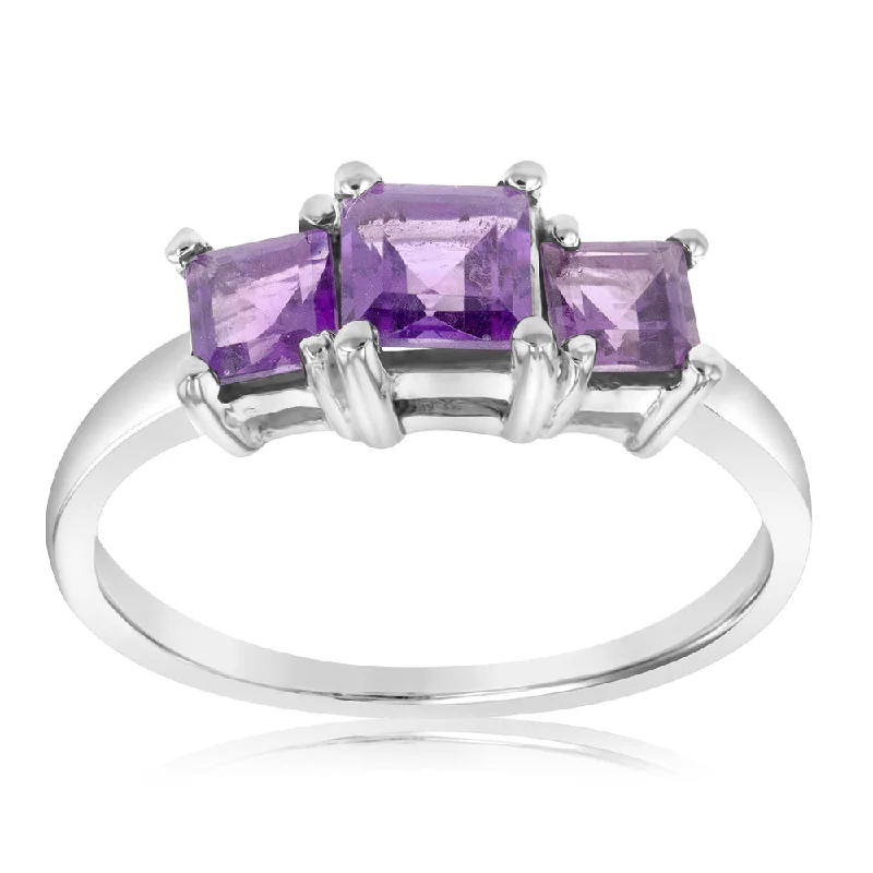 Sterling Silver Amethyst Fancy Ring