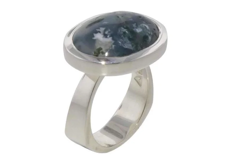 Unique Moss Agate Ring Design