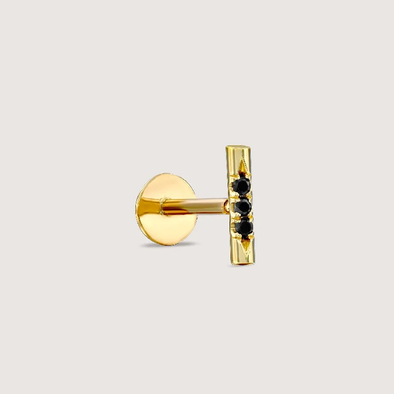 Valerie Piercing Earring Black Diamonds