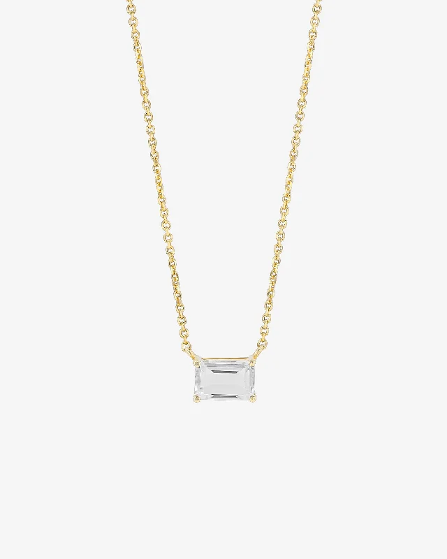 Amalfi Emerald Cut White Topaz Pendant