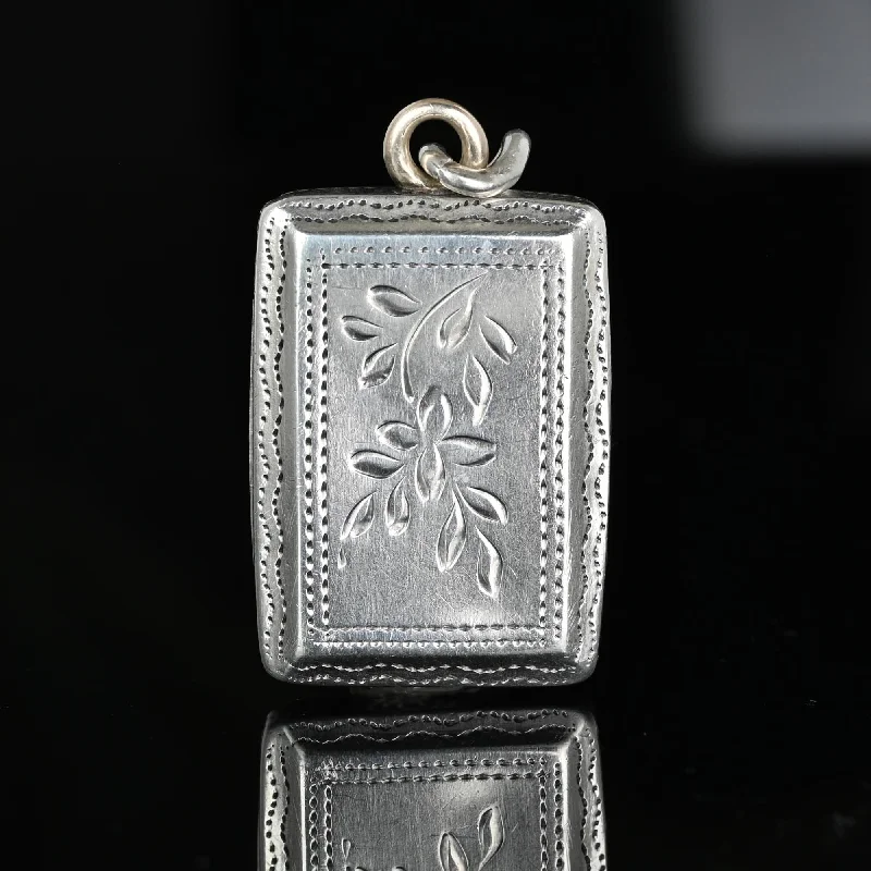 Antique Georgian Sterling Silver Vinaigrette Fob Pendant, C. 1824