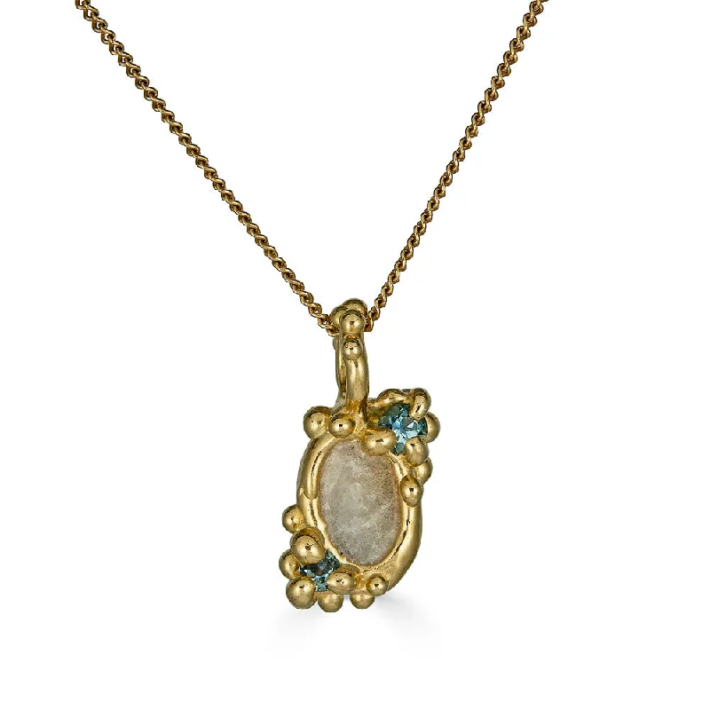 Beach Stone Froth Necklace, 14k