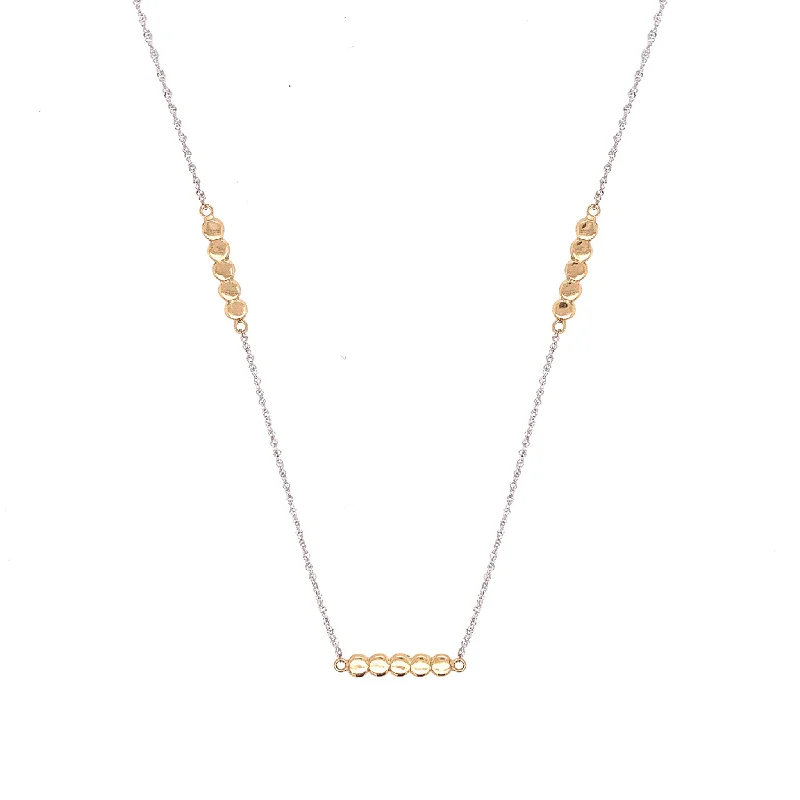 5 Dot Beaded Station Necklace (N1843)