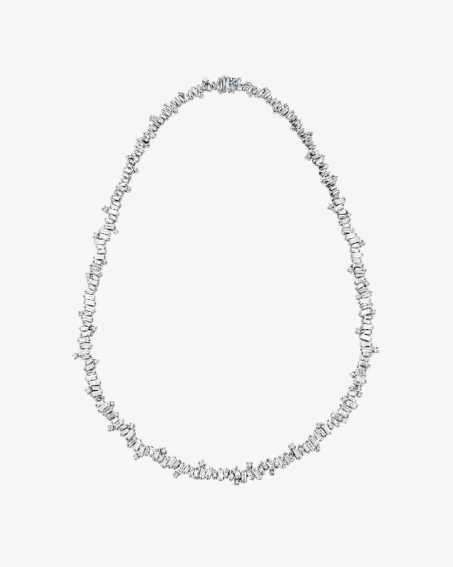 Bold Burst Diamond Tennis Necklace