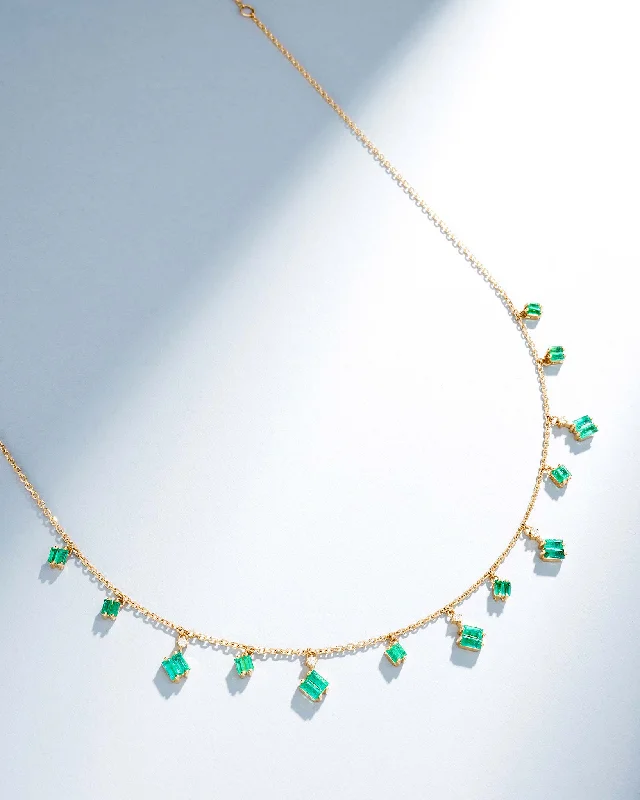 Bold Emerald Cascade Necklace