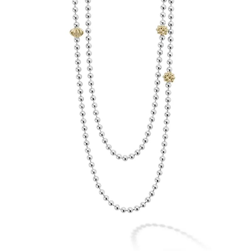 Caviar Icon Long Two-Tone Caviar Beaded Necklace