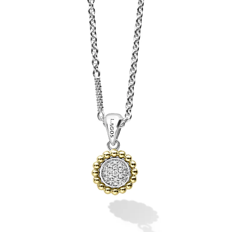 Caviar Lux Two-Tone Diamond Pendant Necklace