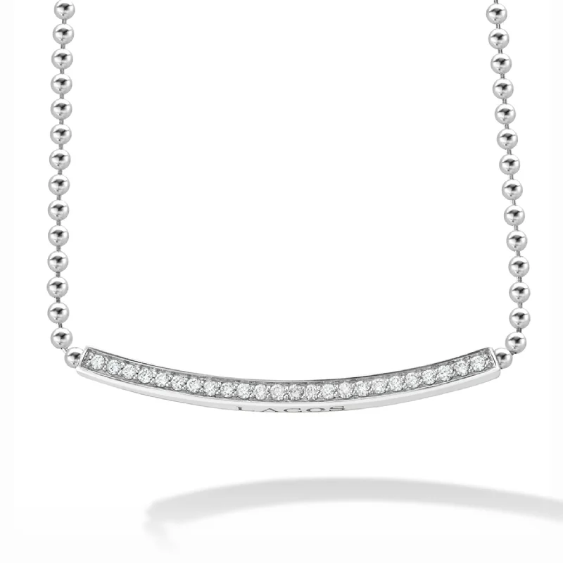 Caviar Spark Large Station Diamond Beaded Necklace