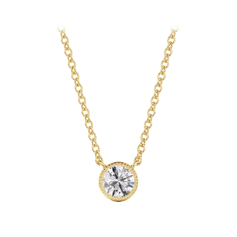 De Beers Forevermark 0.30ct Milgrain Diamond Bezel Necklace