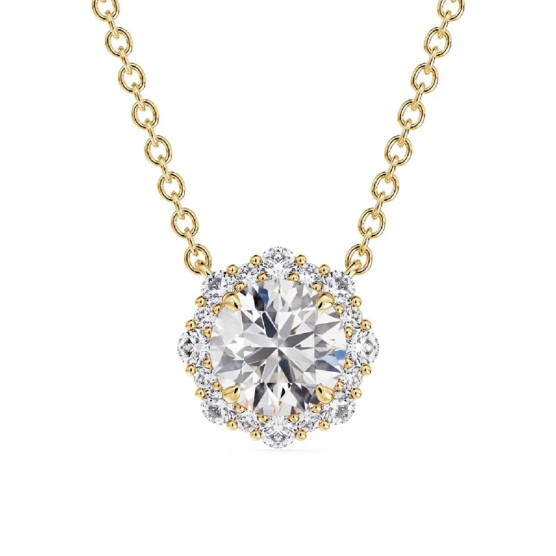 De Beers Forevermark Center of My Universe Floral Halo Diamond Necklace