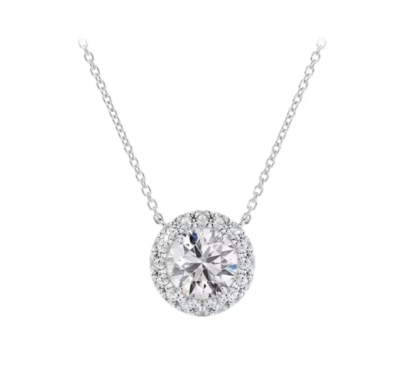 De Beers Forevermark Center Of My Universe Floral Halo Diamond Pendant Necklace