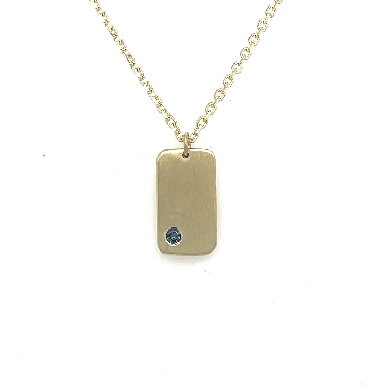 Dog Tag Necklace in 14k