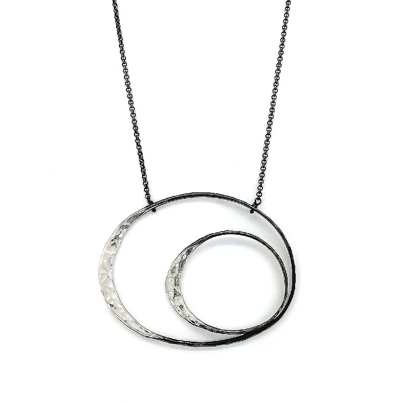 Double Satin Shiny Eclipse Necklace N1736