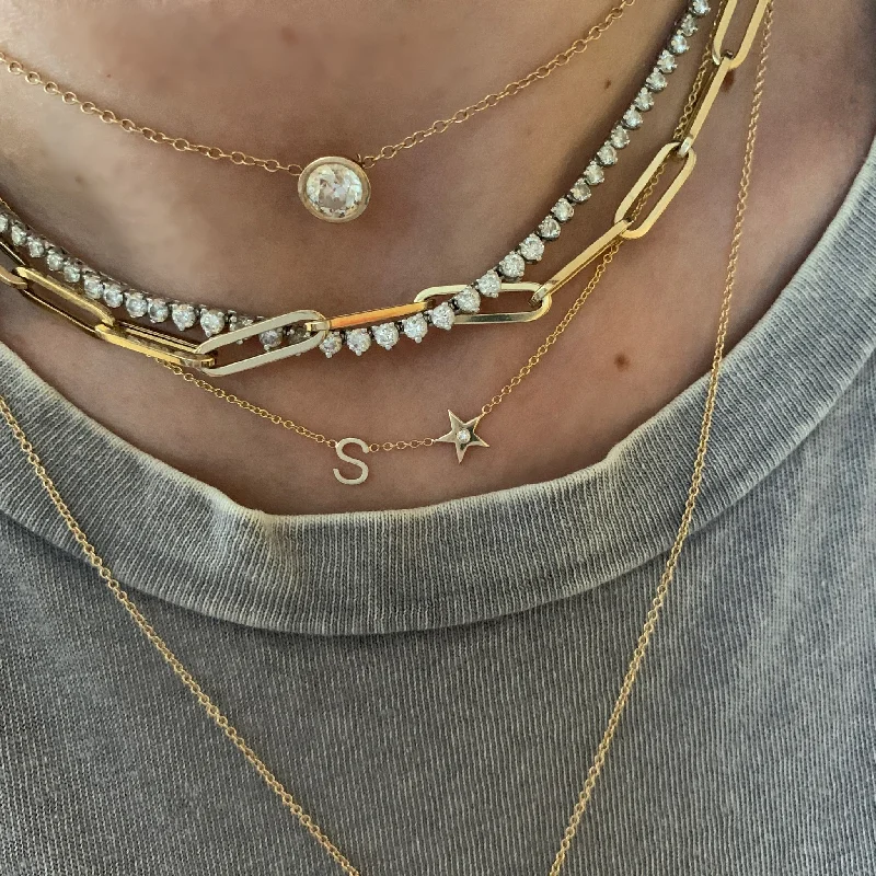 Gold Initial and Star Necklace