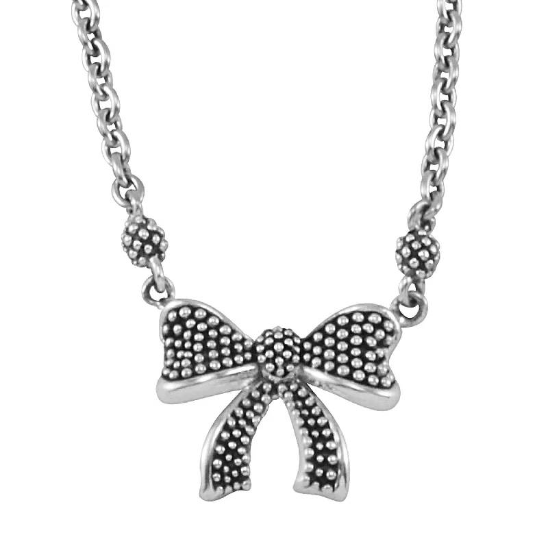 Kinder Childs First Caviar Bow Necklace