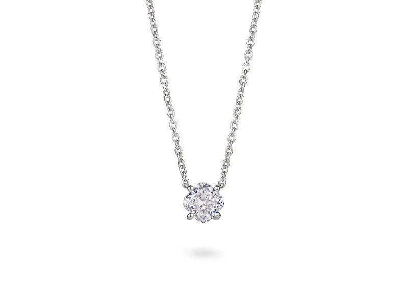 LIGHTBOX Lab-Grown Diamond 1ct Cushion Cut Solitaire Necklace, 14k gold