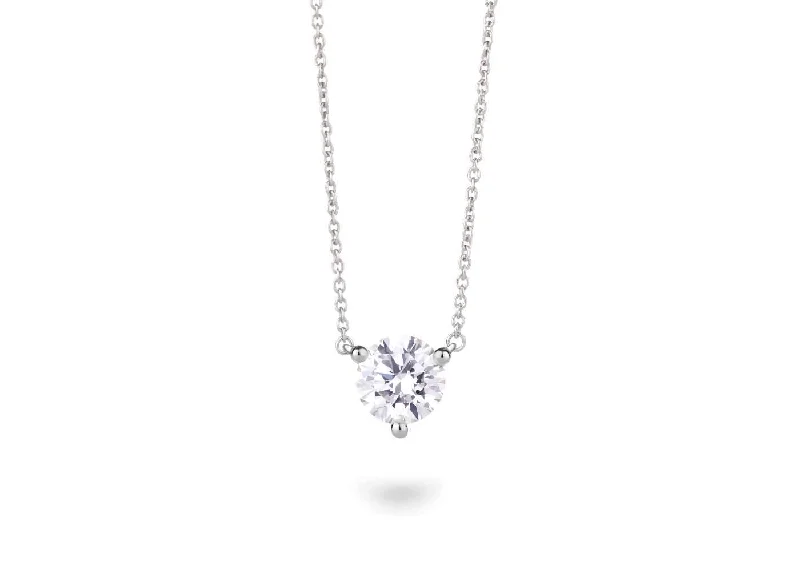 LIGHTBOX Lab-Grown Diamond 1ct White Round Solitaire necklace, 14k gold