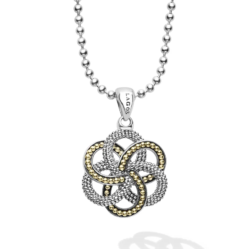 Love Knot Large Two-Tone Pendant Necklace