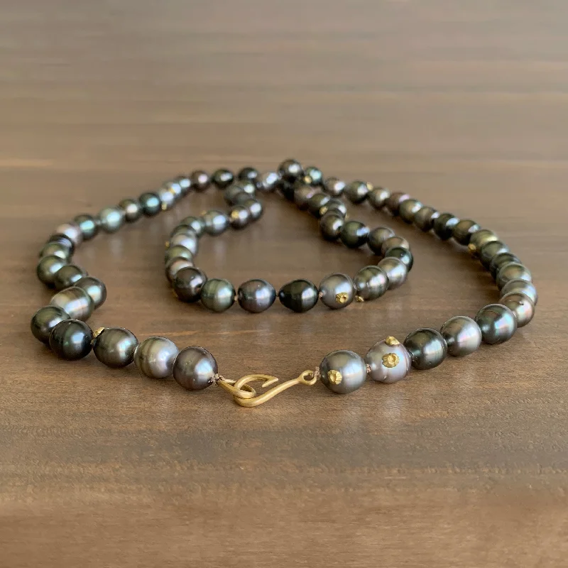 Moonbow Tahitian Pearl Ruthie B. Necklace with Barnacles