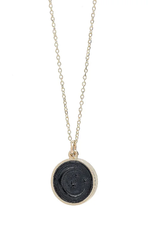 MOON & STARS RAISED INTAGLIO PENDANT