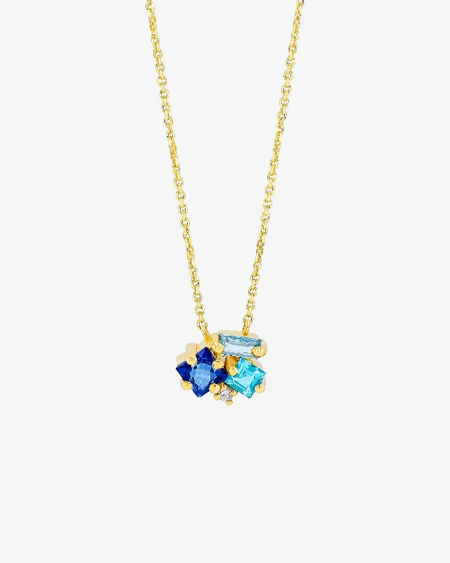 Nadima Blue Mix Cluster Pendant