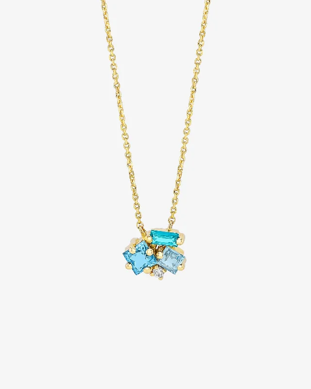 Nadima Light Blue Mix Cluster Pendant