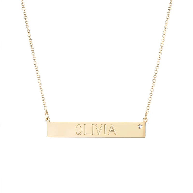 Nameplate Diamond Necklace