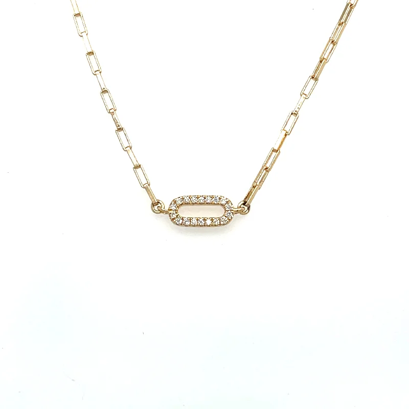 Petite Diamond Paperclip Necklace RN2220KYD