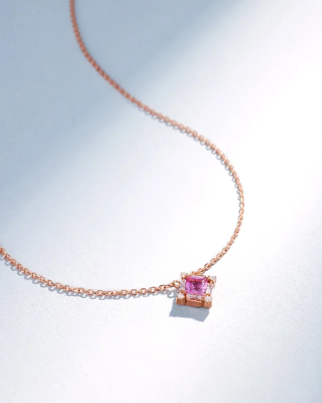 Princess Midi Pink Sapphire Pendant