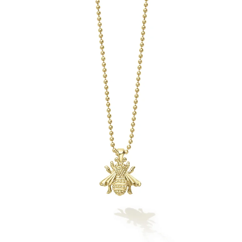 Rare Wonders 18K Gold Honeybee Pendant Necklace